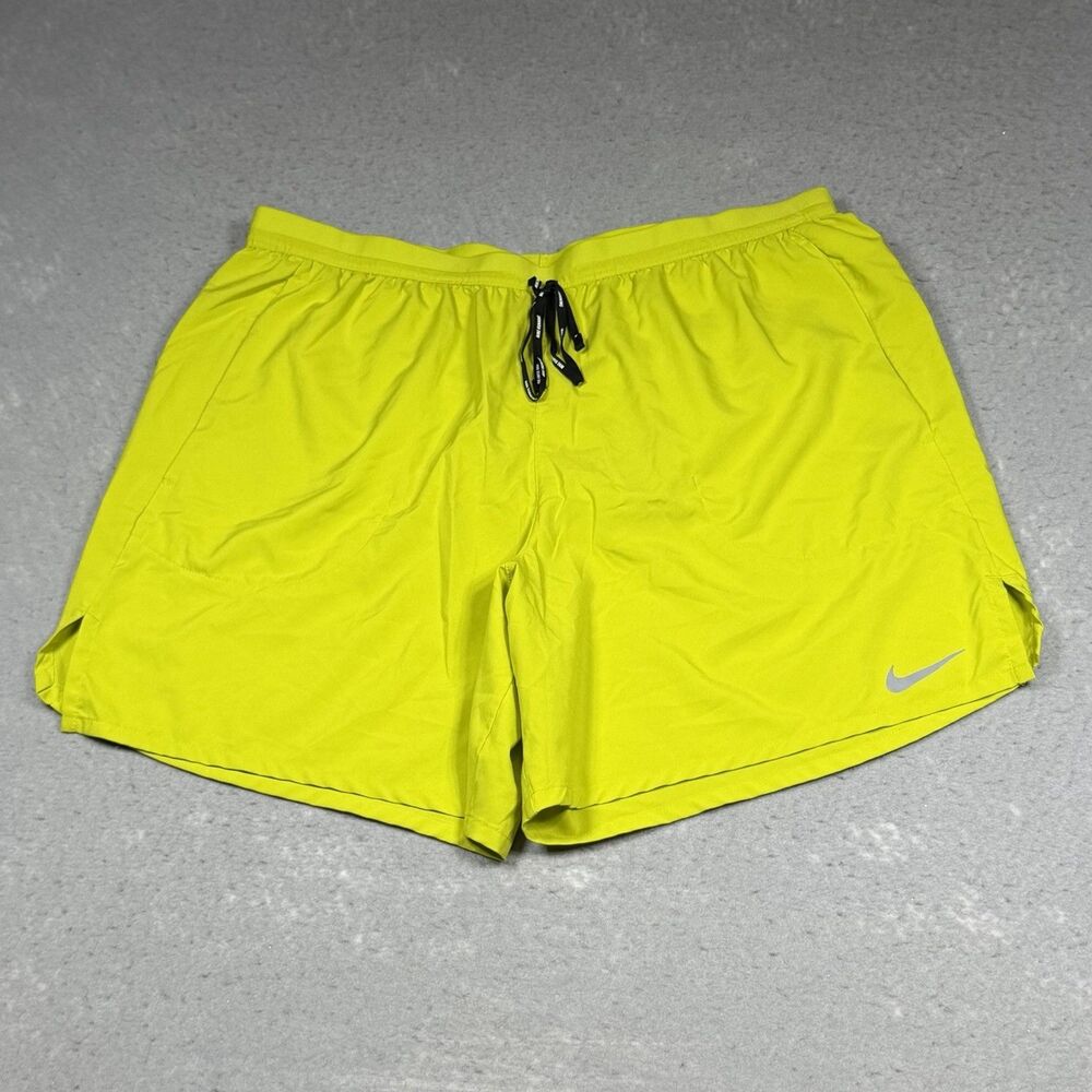 Nike Flex Stride Shorts Brief Lined Running 7" Mens 2XL Yellow CJ5459-308